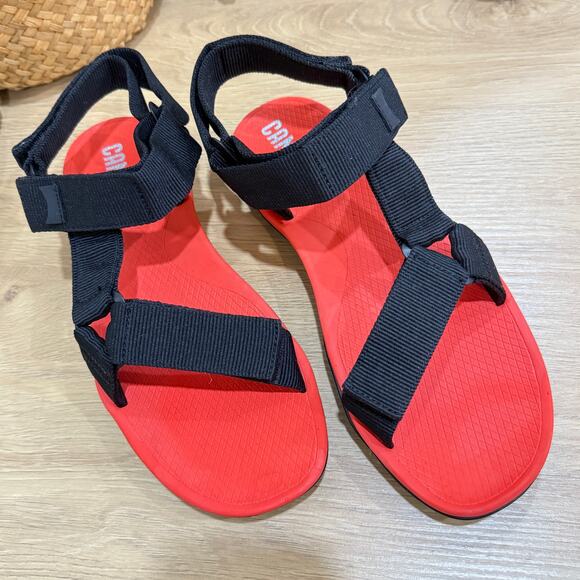 CAMPER Men\'s Match Strap Sandals Size EU 43 / US 9.5 Red Black Sports Sandal main image 5